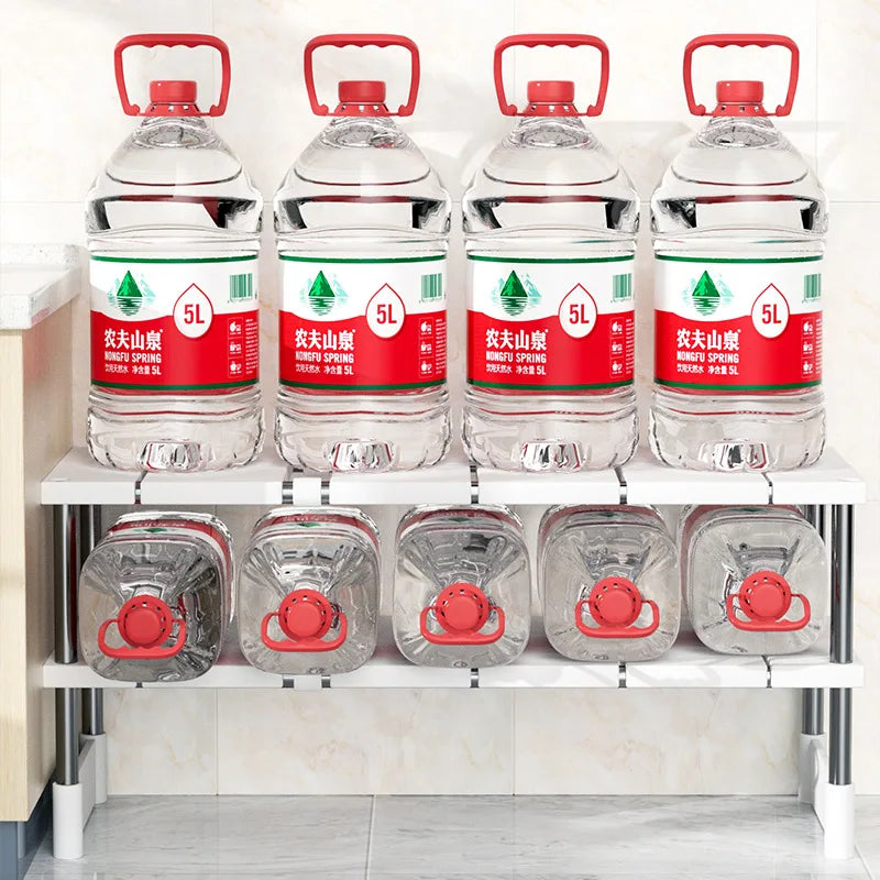 Orio Retractable Under Sink Shelf 2 Layer Kitchen Storage