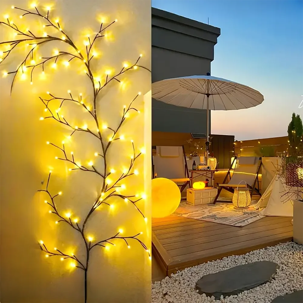 Welpur Solar Tree String Lights 96LED Waterproof Garland