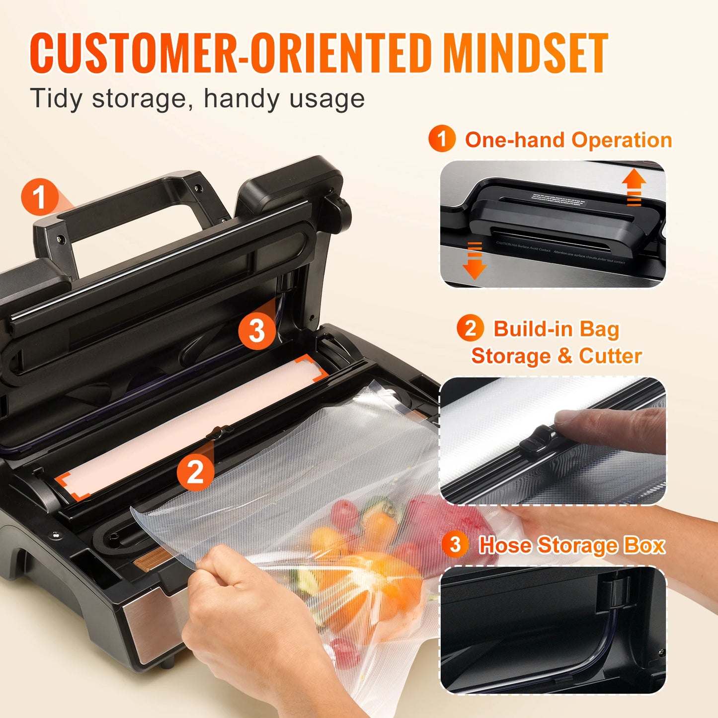 SucceBuy 90KPa 130W Vacuum Sealer For Home Kitchen With Bags