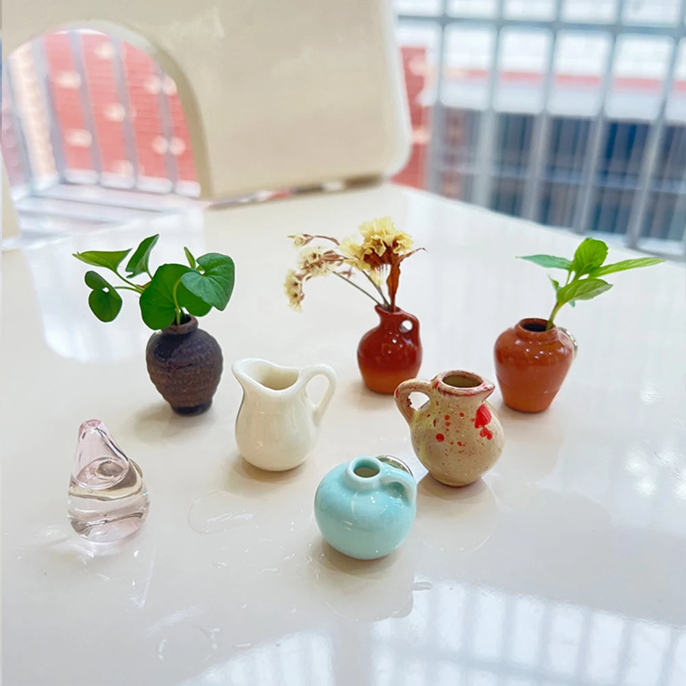 Shunmaii Mini Ceramic Vase Fridge Magnets Plant Decor