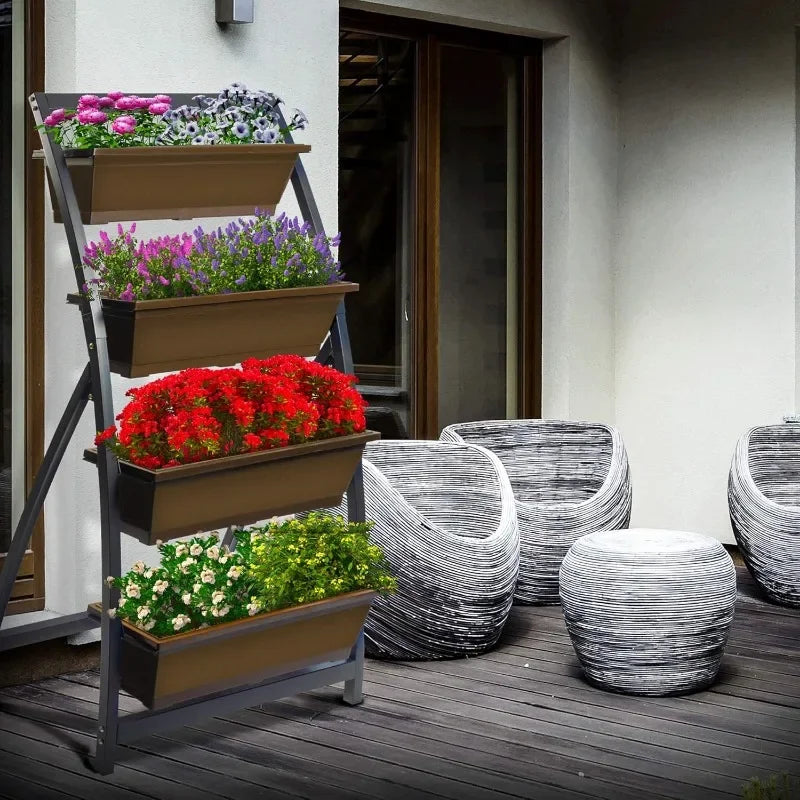 Hign-concerned Raised Garden Bed Vertical Planter 4 Boxes