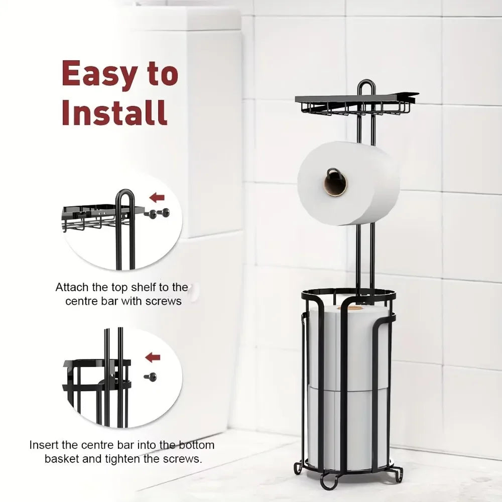 Hign-concerned Toilet Paper Holder Stand Dispenser Shelf