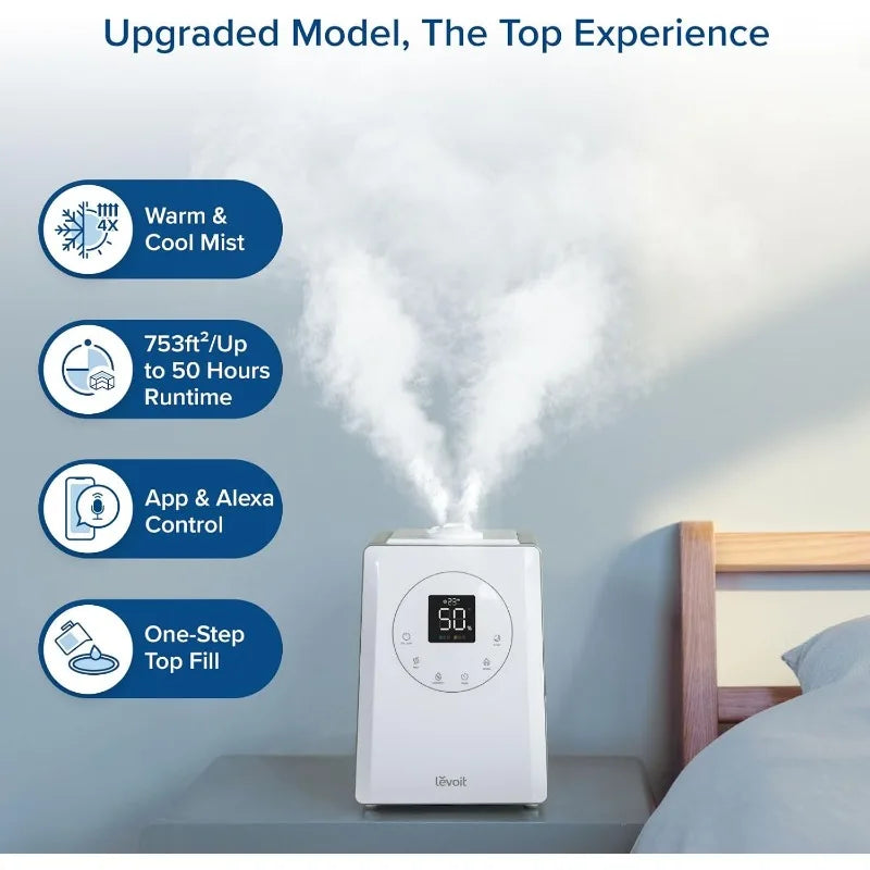 LEVOIT LV600S Smart Warm and Cool Home Bedroom Large Room, (6L) 753ft² Coverage, App & Voice Control - Quiet Sleep Mode