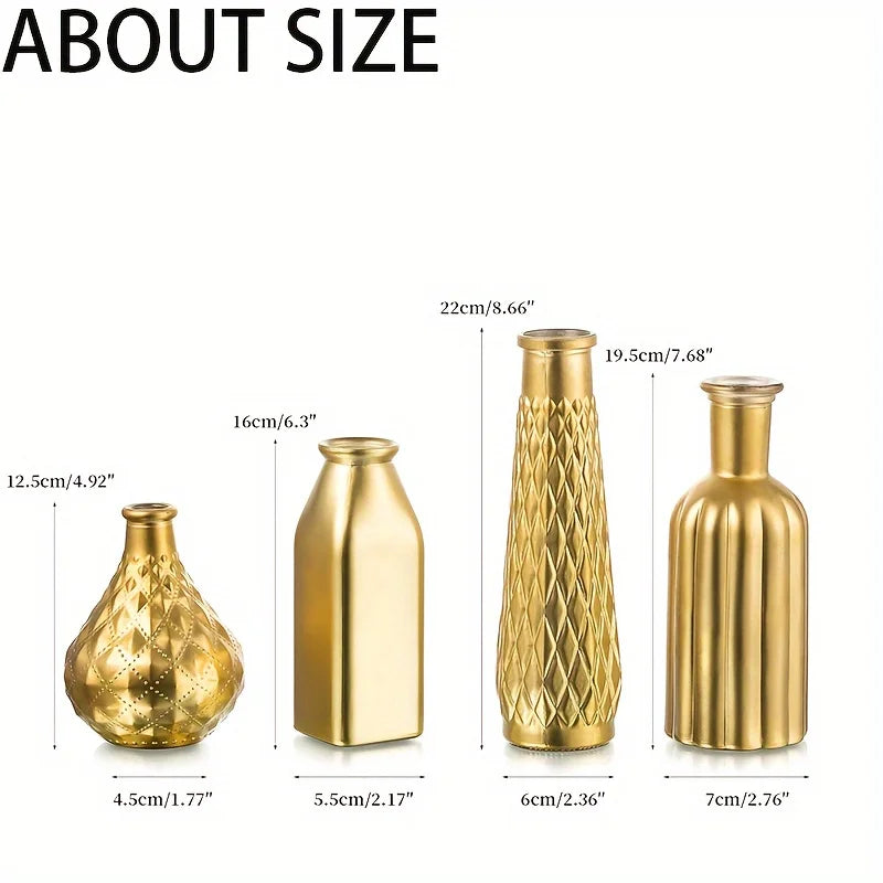 Function Cylindrical Glass Vase Gilded Finish Antique