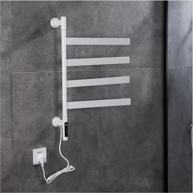 Electric Towel Rack With Rotatable Digital Display And Temperature Control