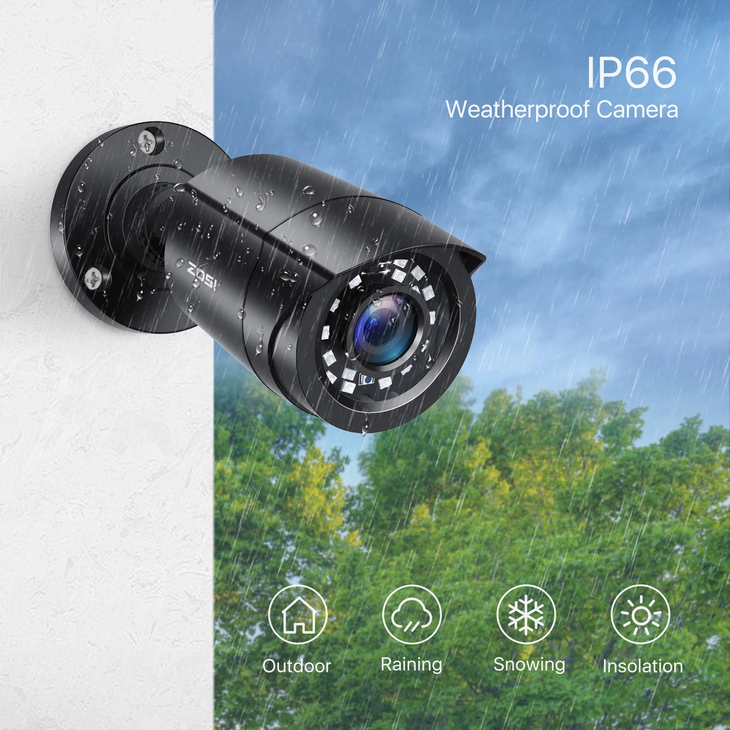 ZOSI 2MP HDTVI Outdoor Surveillance Camera Kit With Night Vision