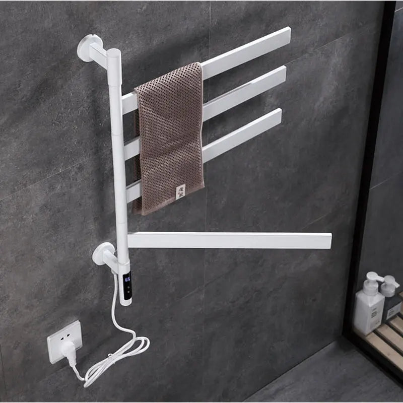 Electric Towel Rack With Rotatable Digital Display And Temperature Control