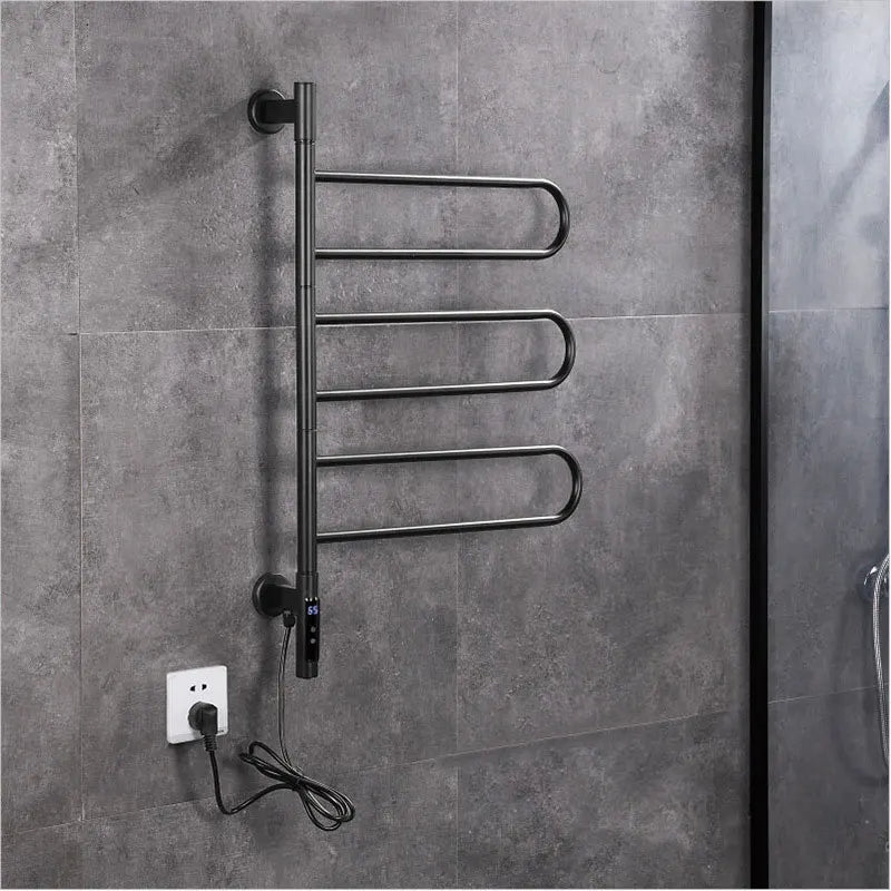 Electric Towel Rack With Rotatable Digital Display And Temperature Control