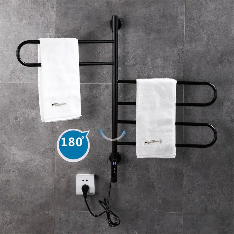 Electric Towel Rack With Rotatable Digital Display And Temperature Control