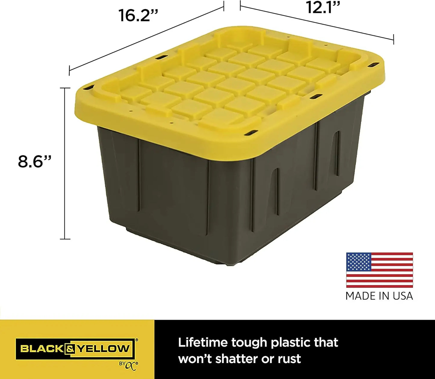 Heavy Duty Storage Container With Snap Tight Lid Weather Resistant