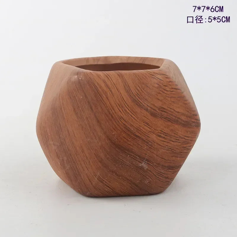 Ceramic Water Transfer Succulent Flower Pots for Home Office Decor