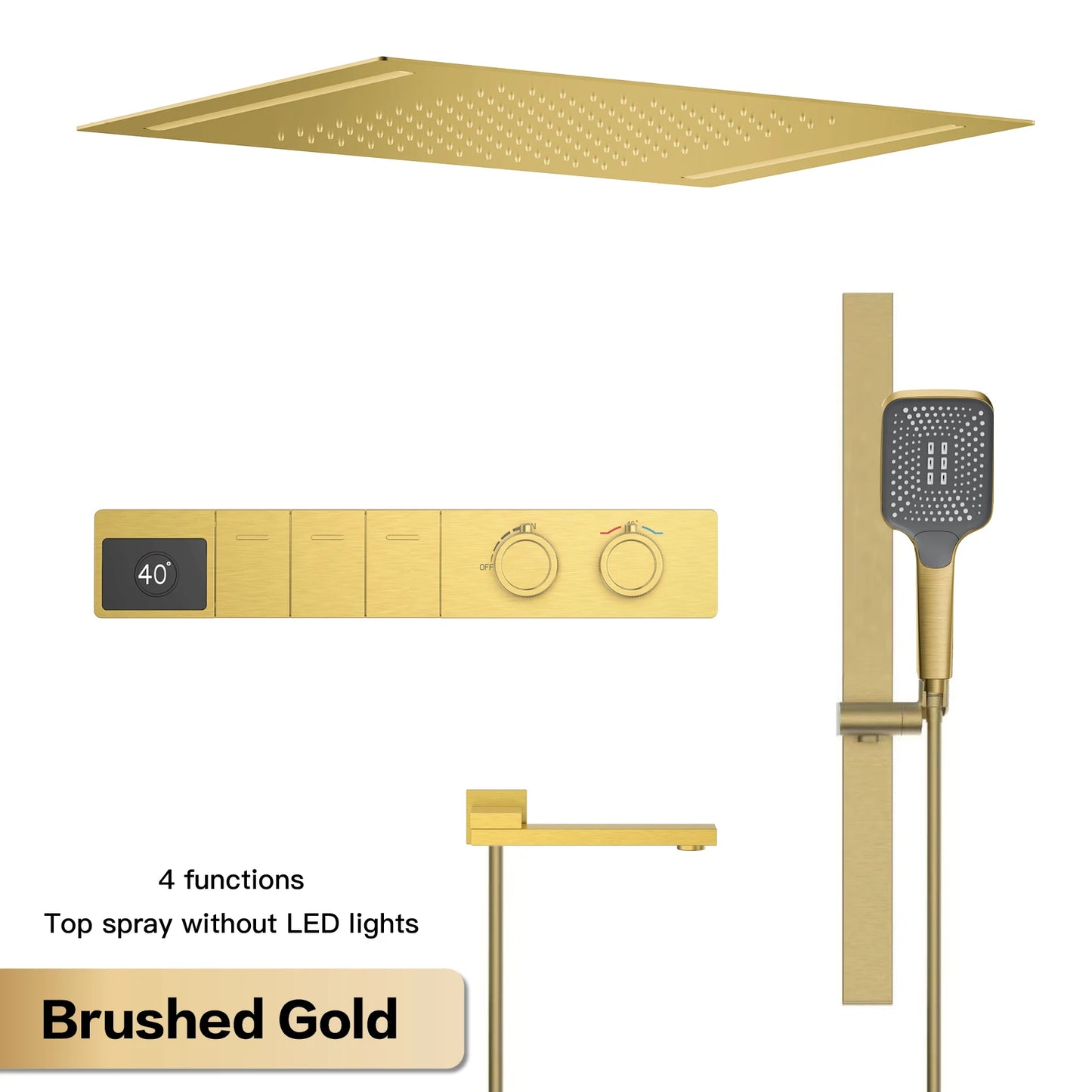 Aitana Luxury Brass Shower System With LED Digital Display