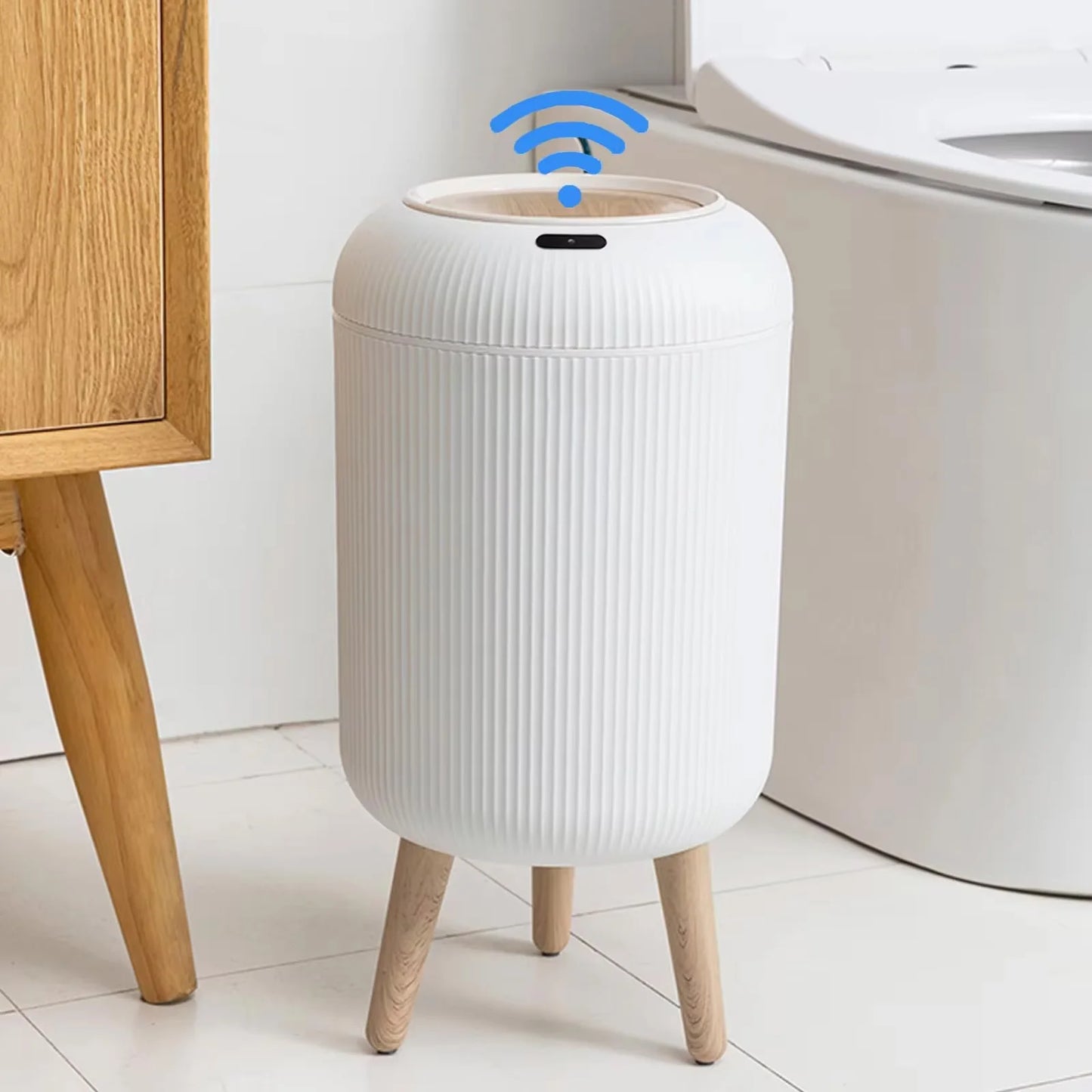 NONECN Automatic Motion Sensor Trash Can With Lid Plastic