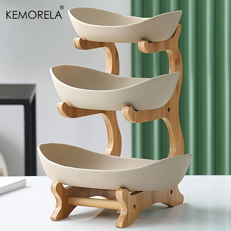 KEMORELA 2/3 Layer Fruit Plate Multi-Tier Fruit Tray