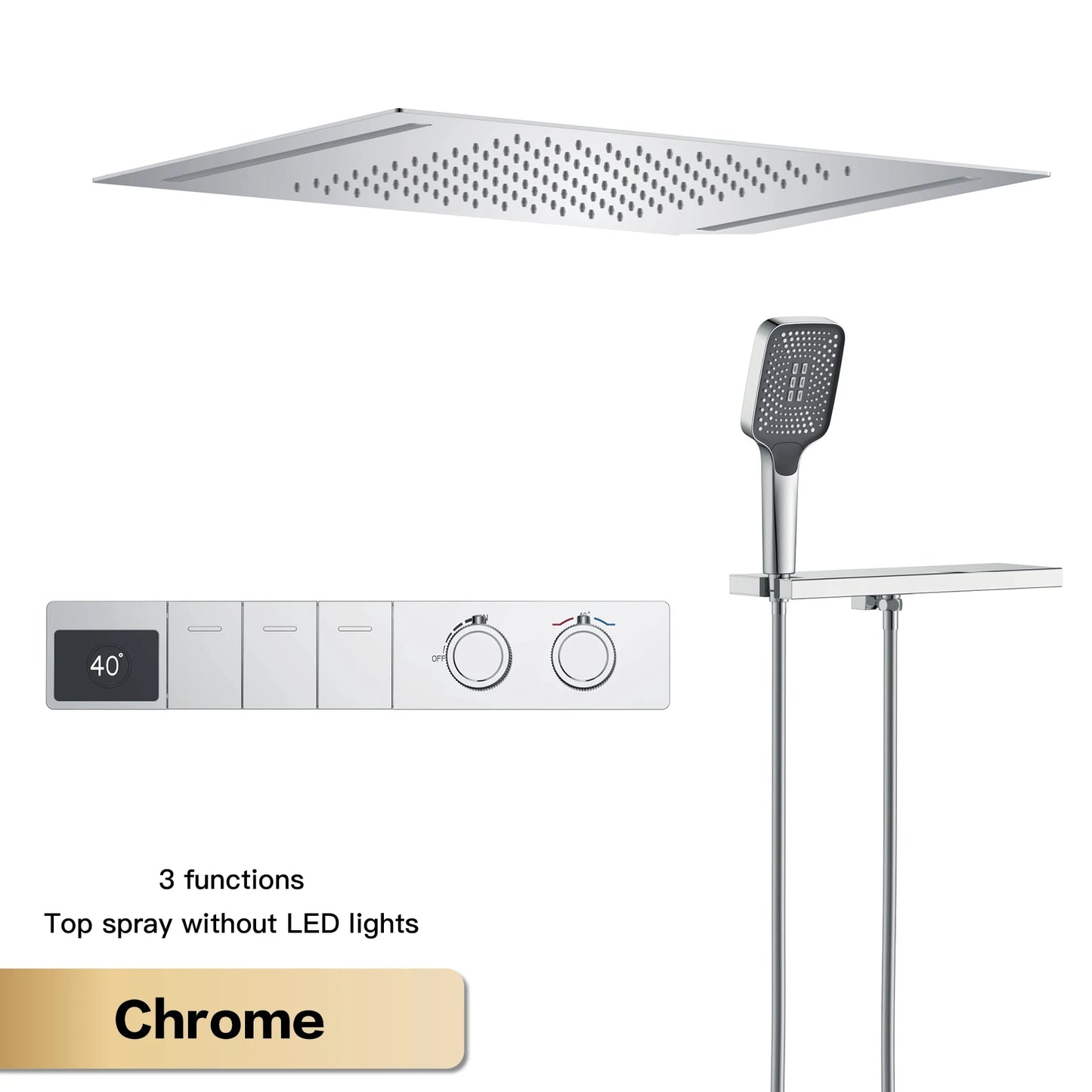 Aitana Luxury Brass Shower System With LED Digital Display