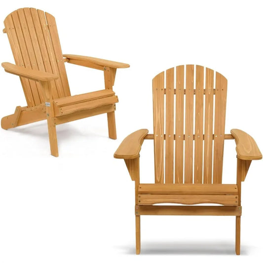 Hign-Concerned Wooden Folding Adirondack Chairs Set of 2