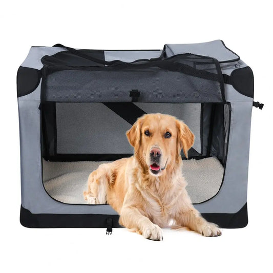 Portable Dog Carrier Bag Pet Car Travel Crates Vehicle Folding Soft Bed Collapsible Kennel House