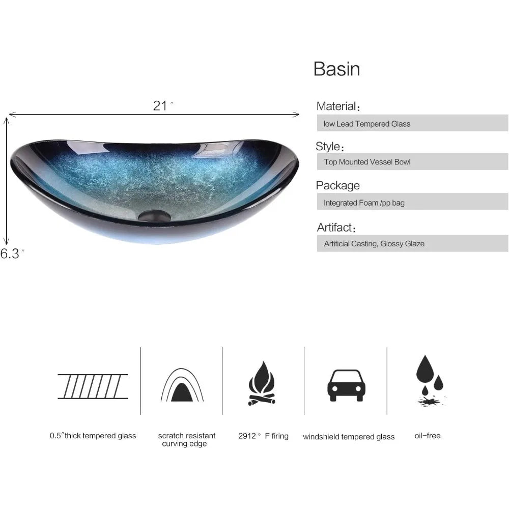 28 Inch Black Floating Bathroom Vanity with 1-Door and 1-Drawer, Modern Wall Mounted Cabinet with Blue Boat Vessel Sink Top