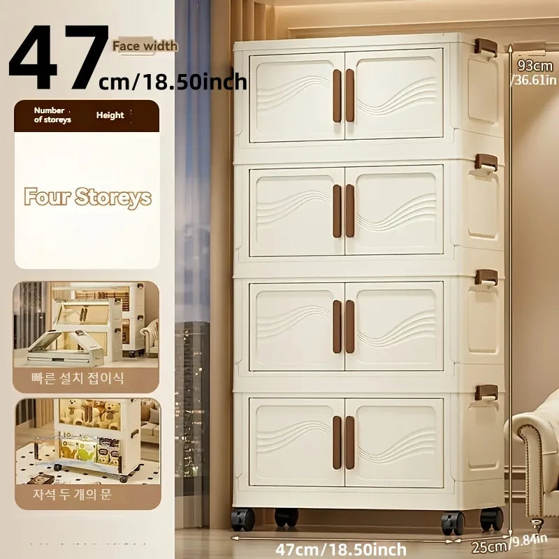 NONECN Foldable Storage Box With Clear Door For Organizing Clothes