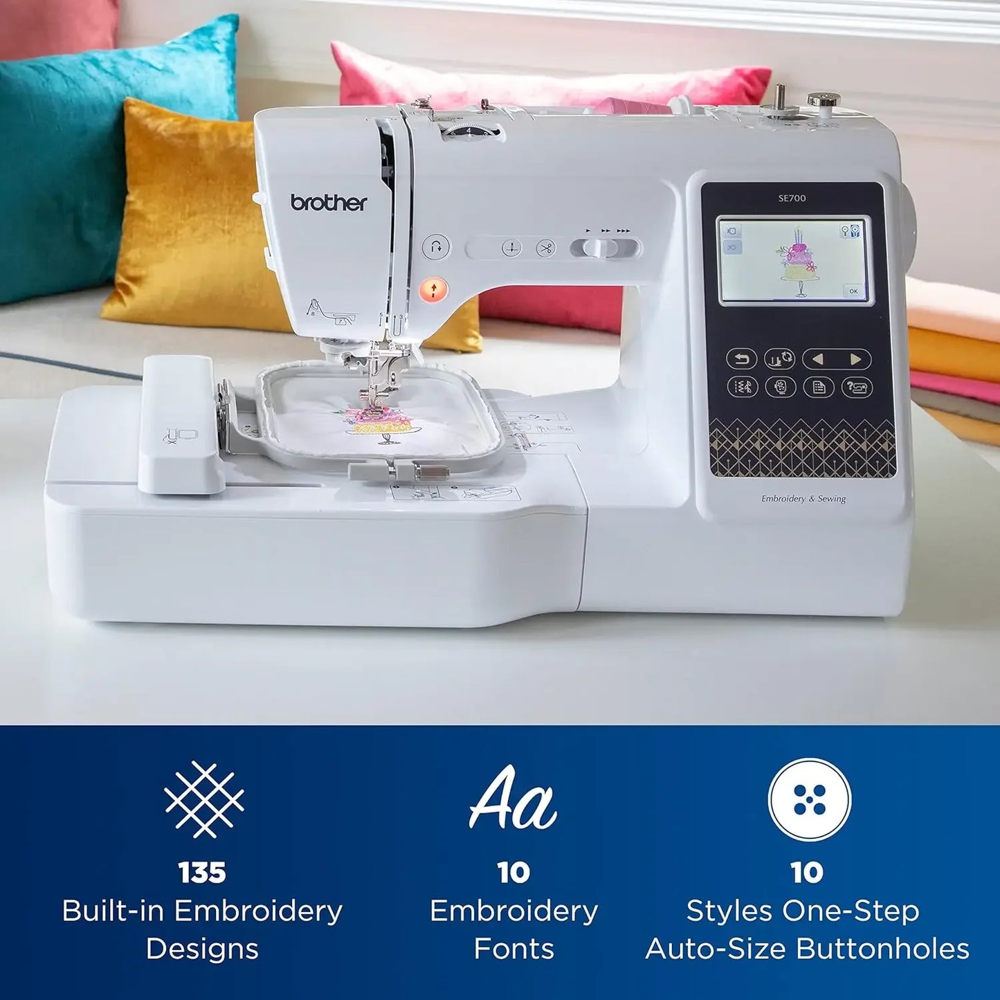 Hign-concerned SE700 Sewing Embroidery Machine Wireless LAN