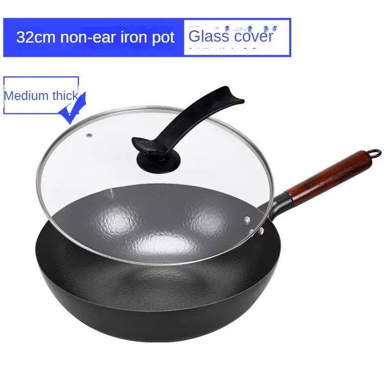 Zhangqiu Iron Wok Nonstick Flat Bottom Induction Cooking