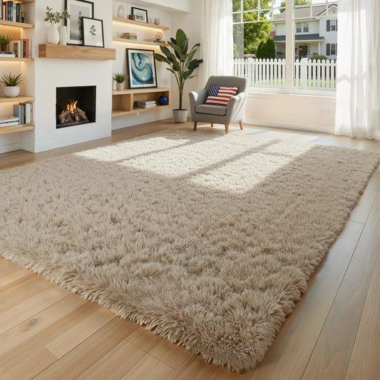 Fluffy Shaggy Area Rug Anti-Skid Soft Carpet for Living Room