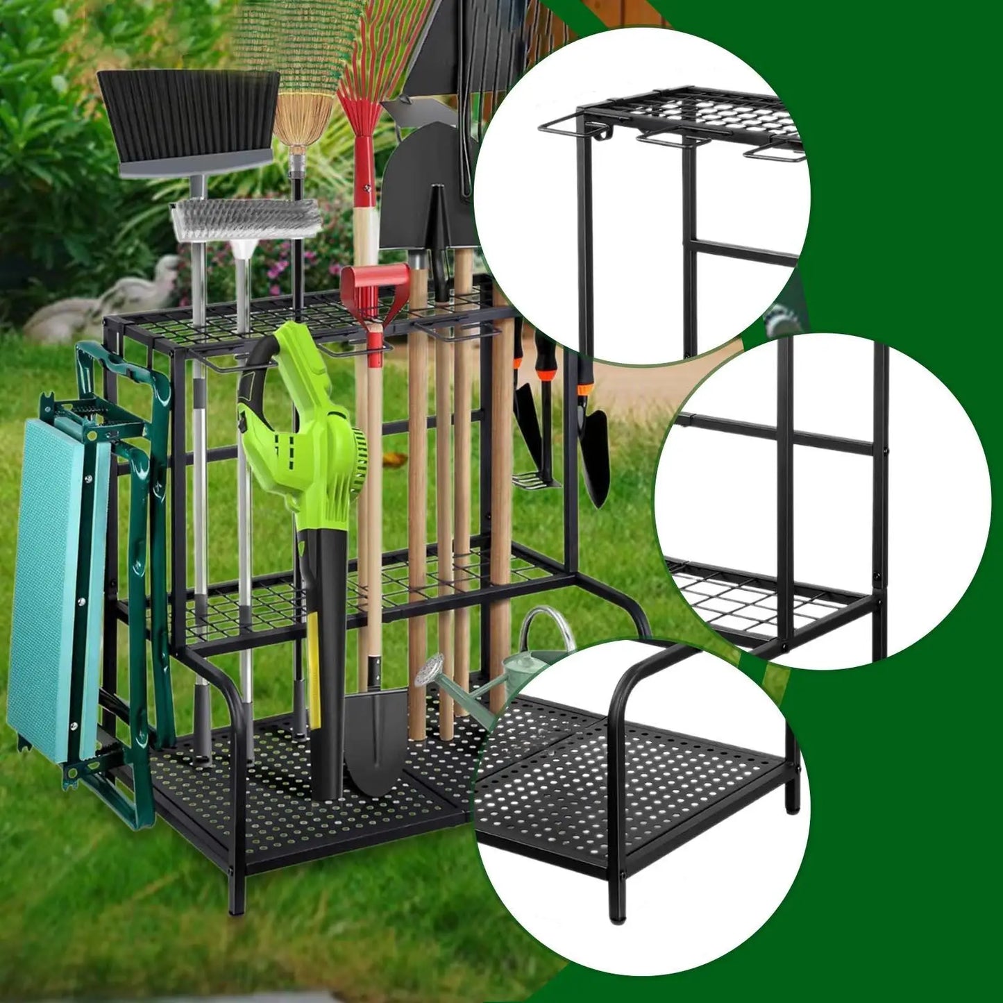 High Concerned Garden Tool Organizer Rack For Garage Yard