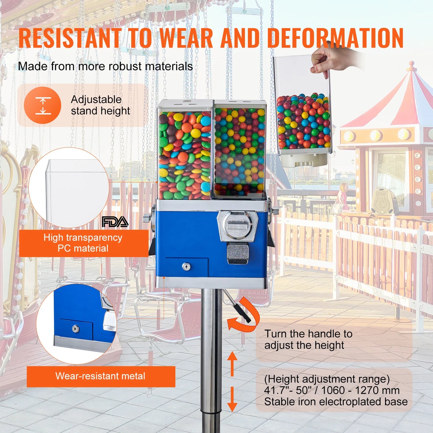 VEVOR Four Compartment Candy Vending With Coin Mechanism
