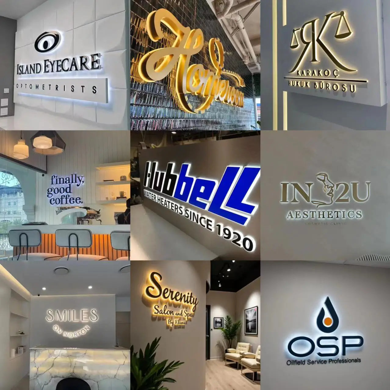 Custom 3D Backlit LED Metal Sign for Beauty Salon Indoor