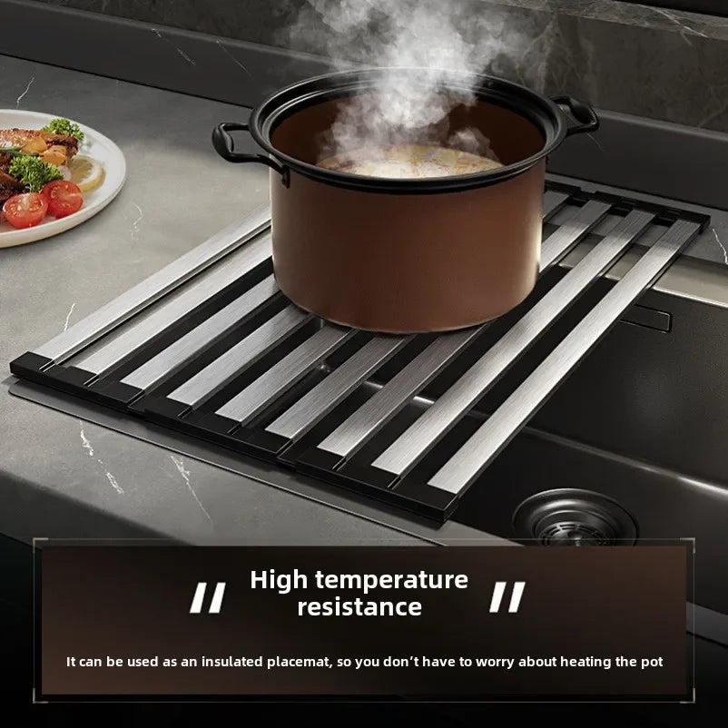 Dutrieux Stainless Steel Kitchen Sink Drain Rack Foldable