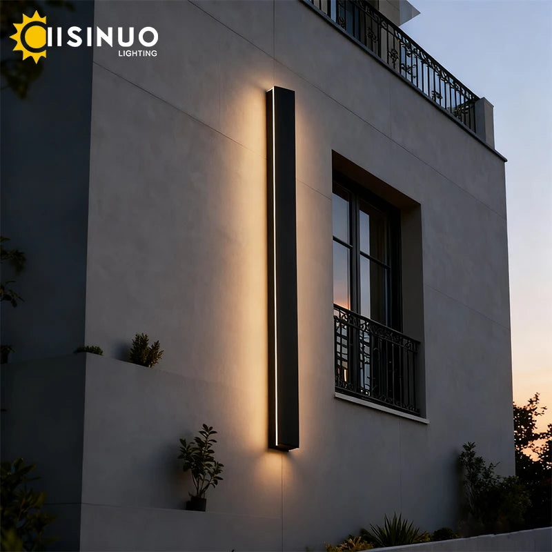 IISINUO Waterproof Outdoor Wall Lamp LED Linear Lighting IP65 Aluminum Sconces