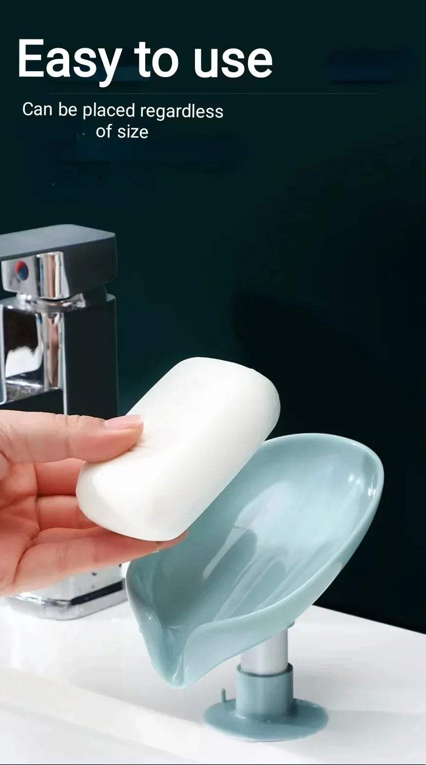 Leaf Shape Soap Box Plastic Bathroom Organizer Tray Creative