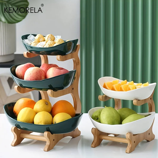 KEMORELA 2/3 Layer Fruit Plate Multi-Tier Fruit Tray