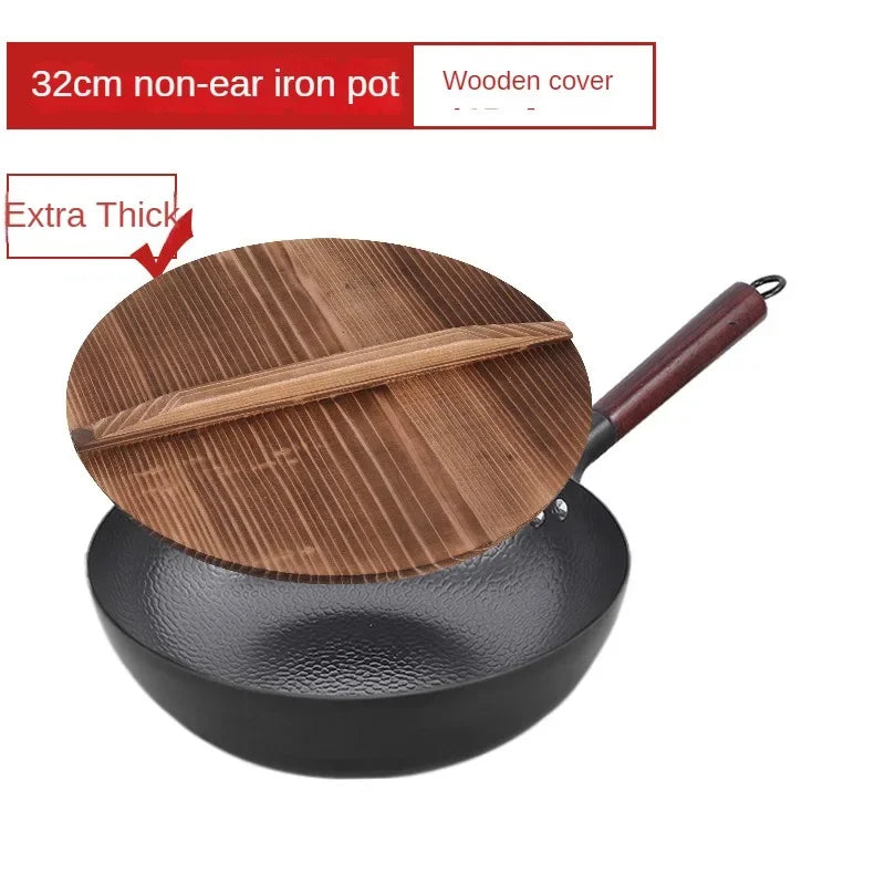 Zhangqiu Iron Wok Nonstick Flat Bottom Induction Cooking