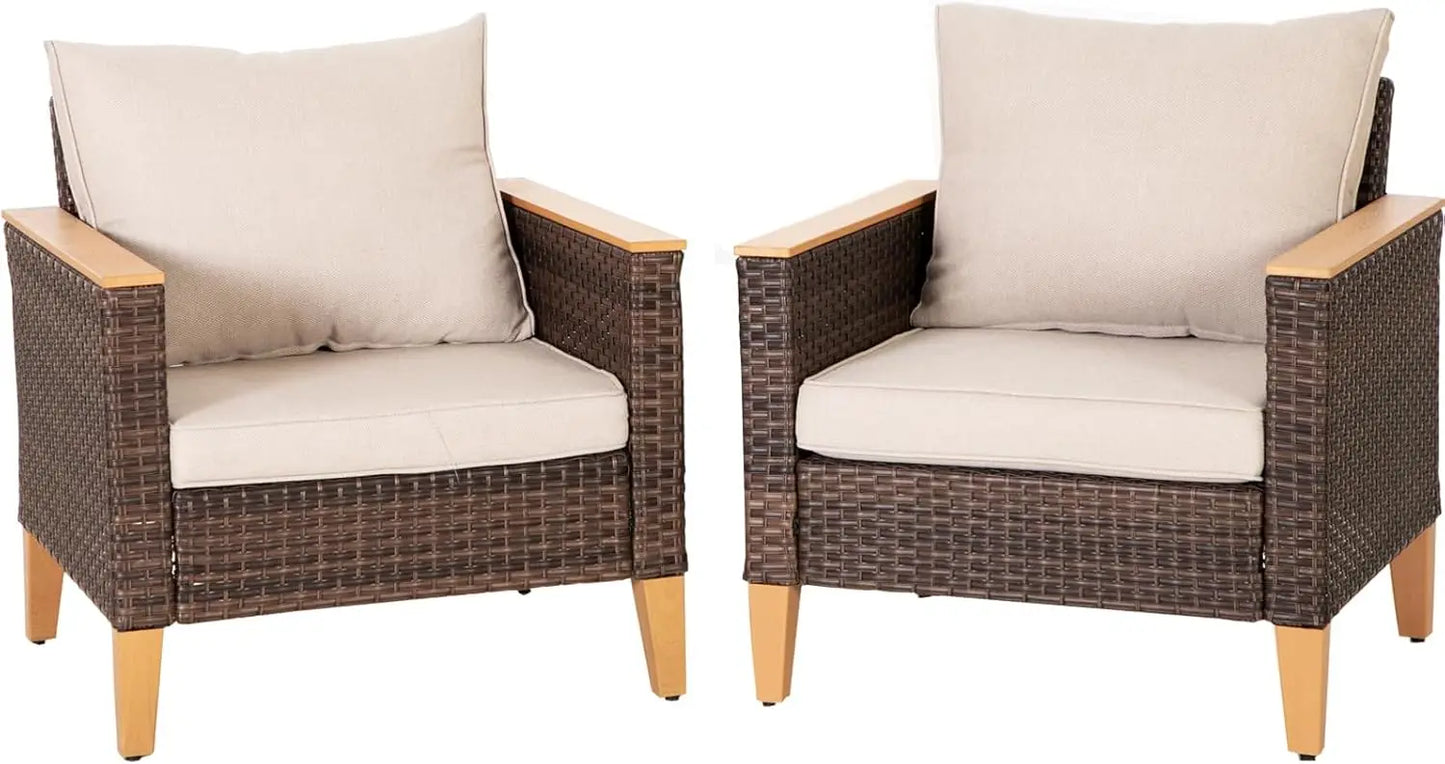 12 Piece Curved Outdoor Sectional Sofa Set Rattan Patio Conversation Set with 4 x Curved Sofa,2X Armless Sofa, 2 x Ottoman,Beige