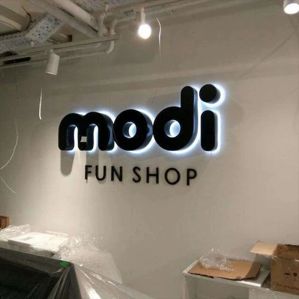 Custom 3D Backlit LED Metal Sign for Beauty Salon Indoor