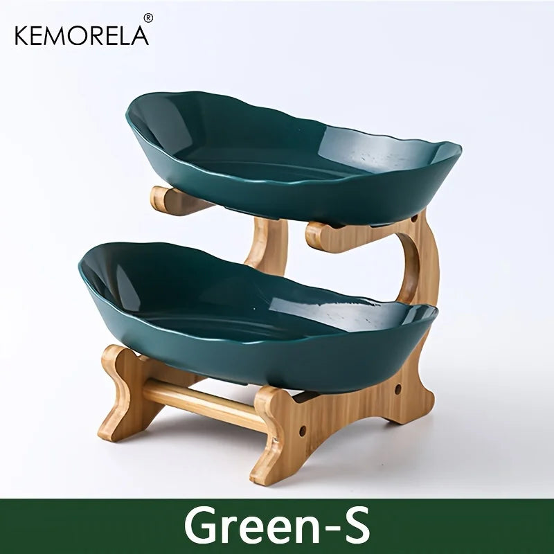 KEMORELA 2/3 Layer Fruit Plate Multi-Tier Fruit Tray