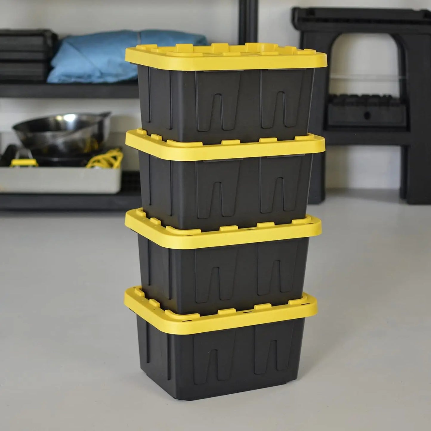 Heavy Duty Storage Container With Snap Tight Lid Weather Resistant