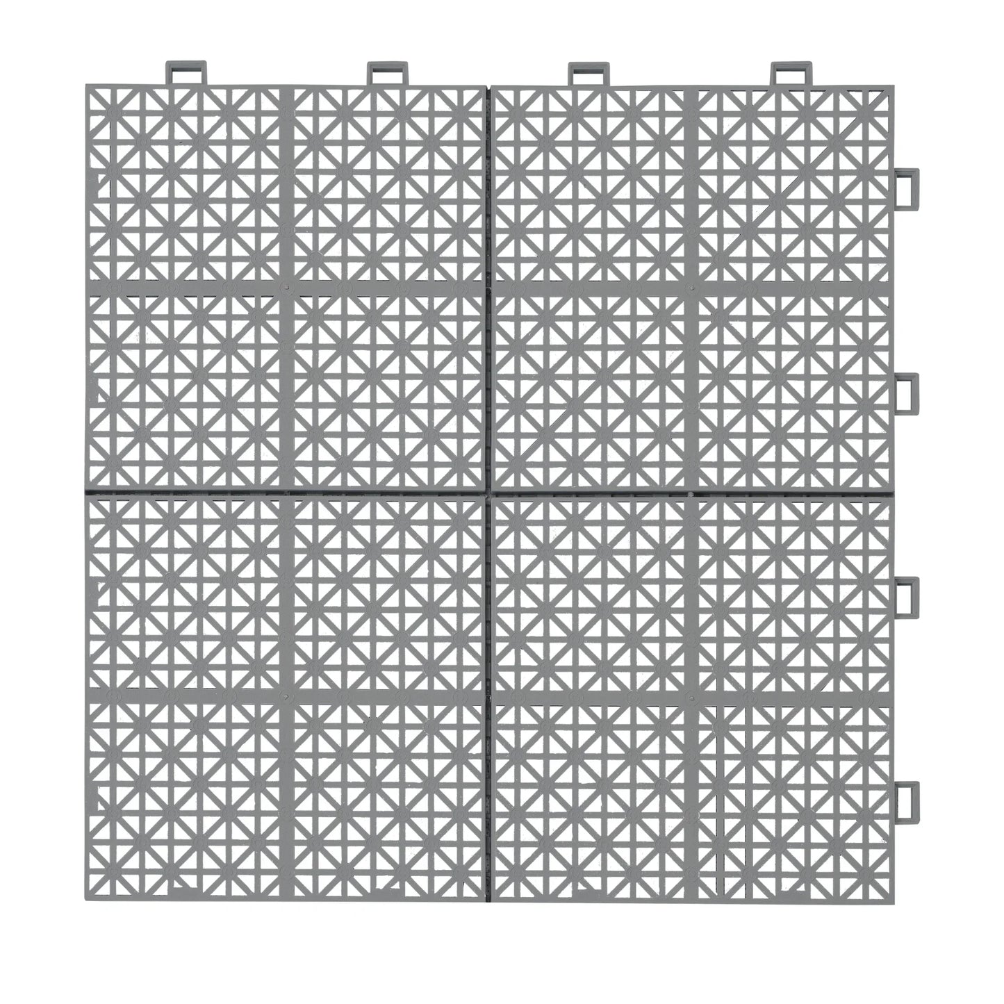 12 x 12 Inch Gray Interlocking Deck Tiles Plastic Waterproof Outdoor All Weather Anti-slip Bathroom