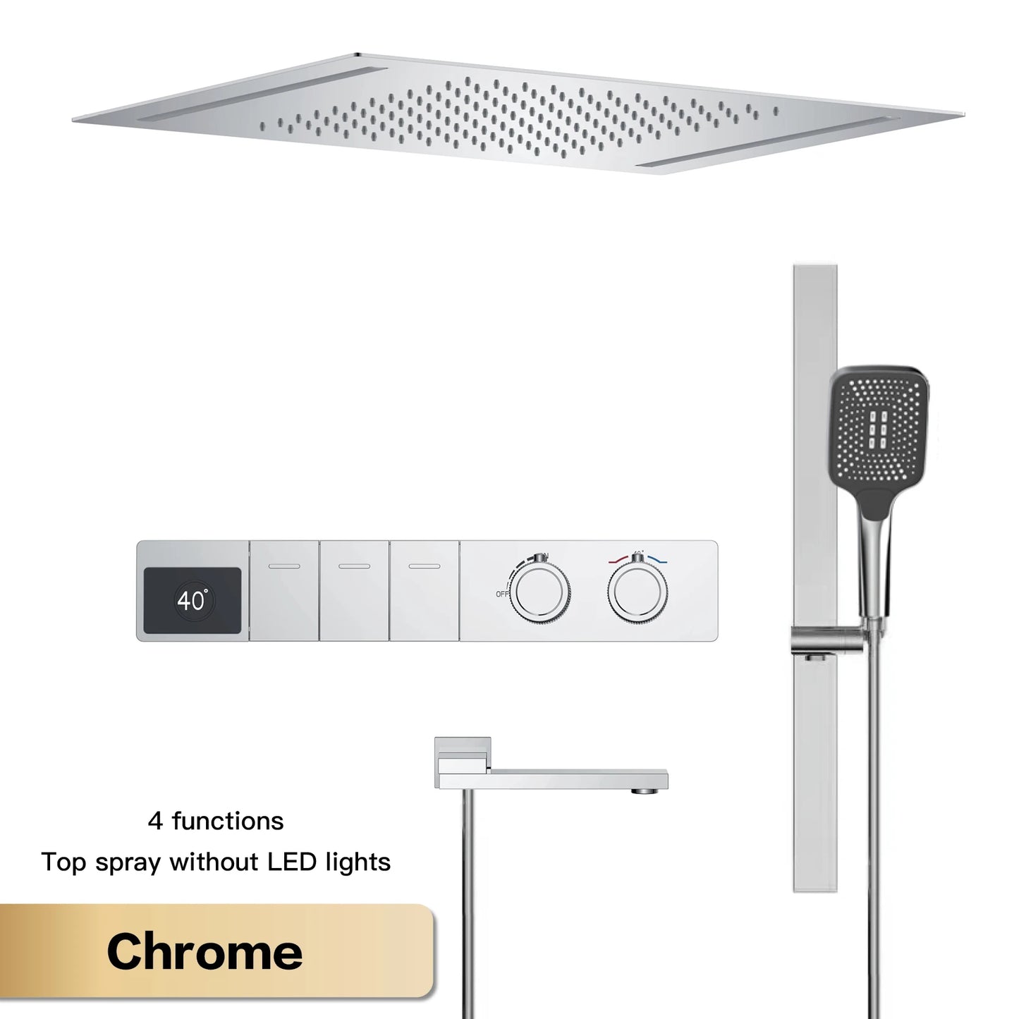 Aitana Luxury Brass Shower System With LED Digital Display