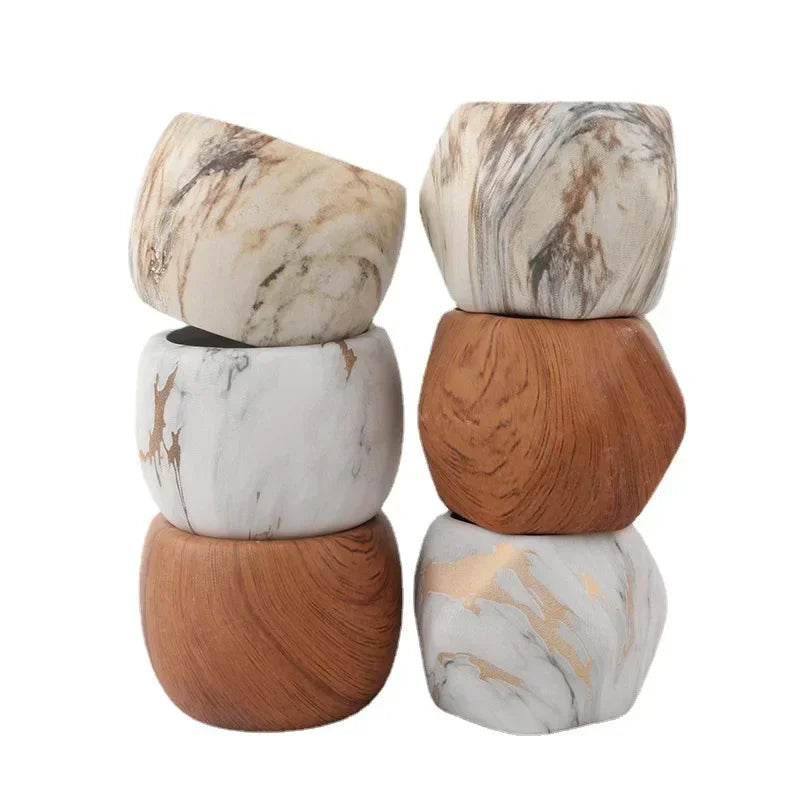 Ceramic Water Transfer Succulent Flower Pots for Home Office Decor