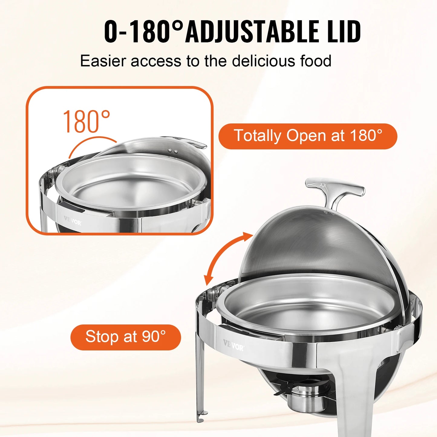 SucceBuy Roll Top Chafing Dish Buffet Set Stainless Chafer
