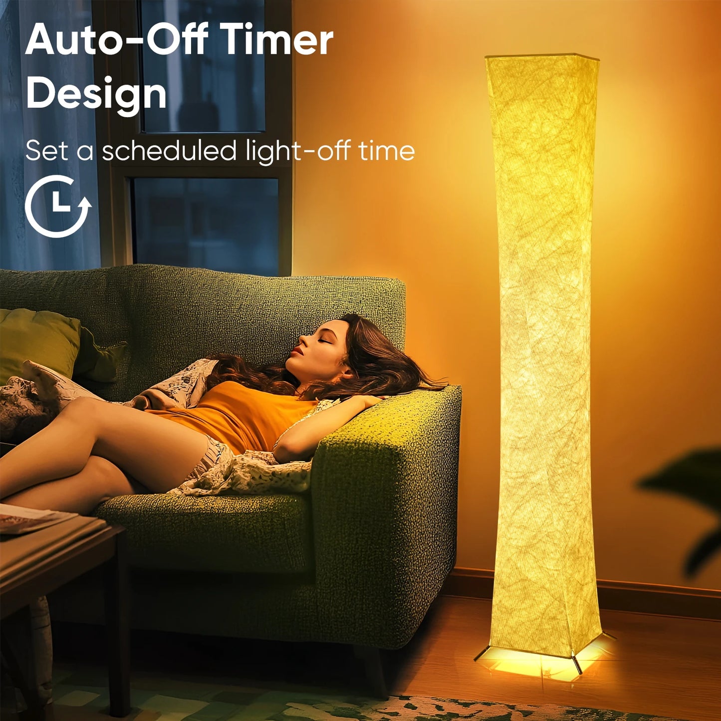 Slim Soft Light Floor Lamp LED With Tyvek Fabric Shade