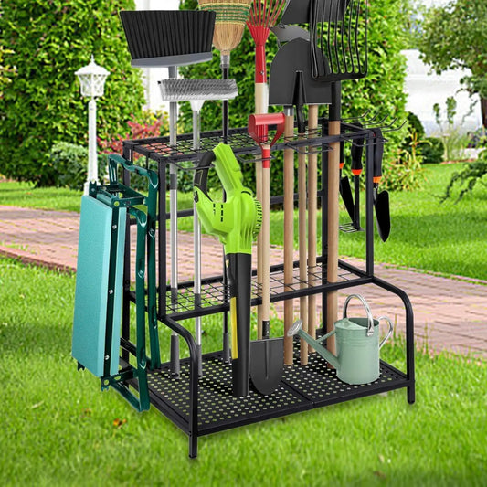 High Concerned Garden Tool Organizer Rack For Garage Yard