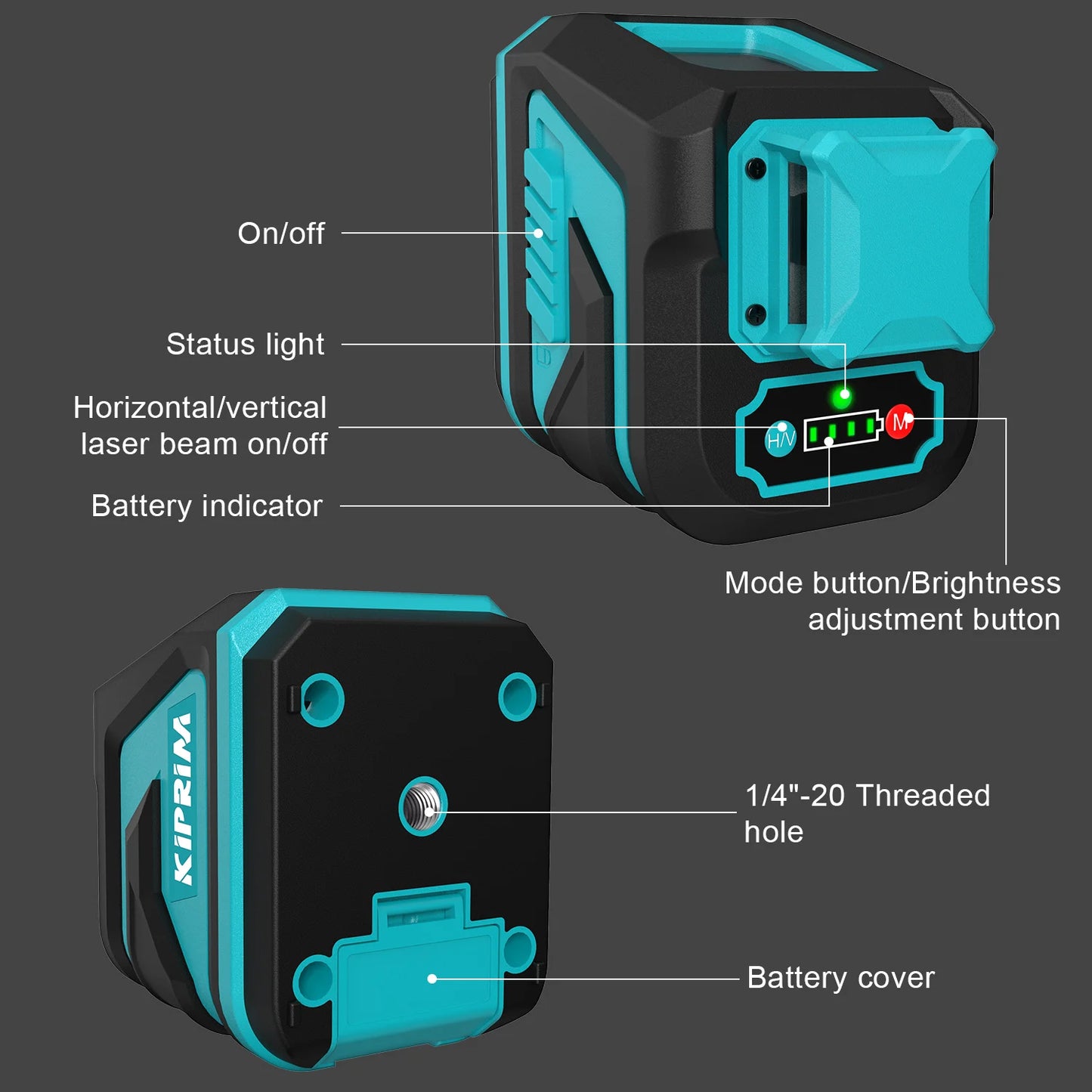 Kiprim Automatic Cross Laser Level With Two To Five Lines