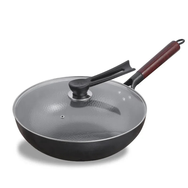Zhangqiu Iron Wok Nonstick Flat Bottom Induction Cooking