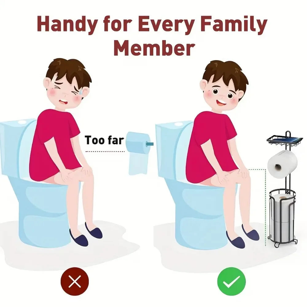 Hign-concerned Toilet Paper Holder Stand Dispenser Shelf