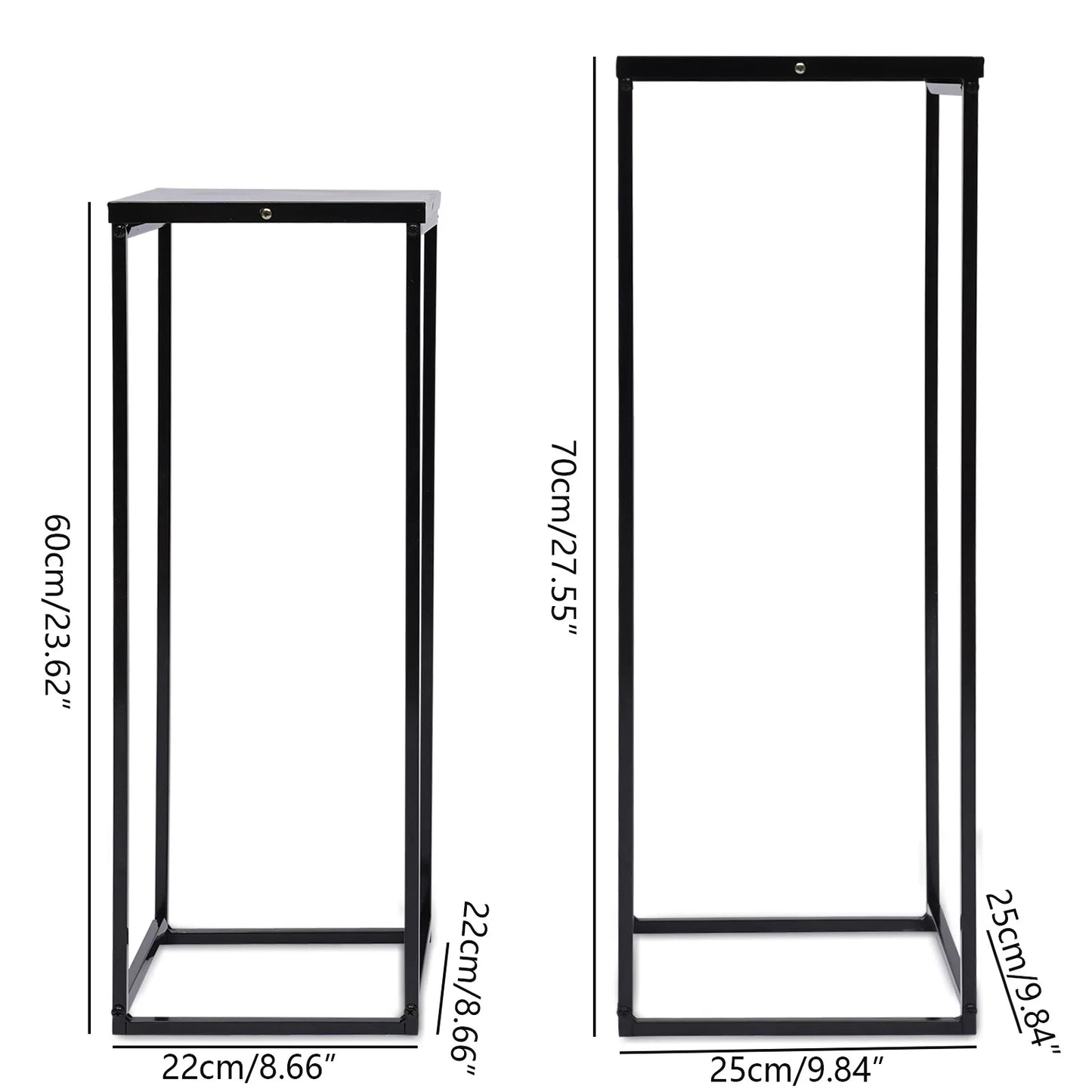 Metal Plant Stand Set Of 2 Indoor Outdoor Flower Rack