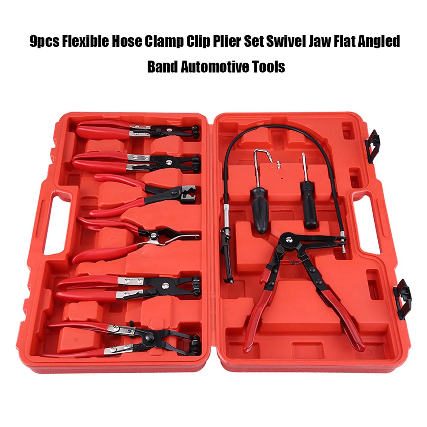 Flexible Hose Clamp Clip Plier Set Swivel Jaw Flat Angled Band Automotive Tools Hose Clamp Clip Plier Set Hose Clamp Pliers