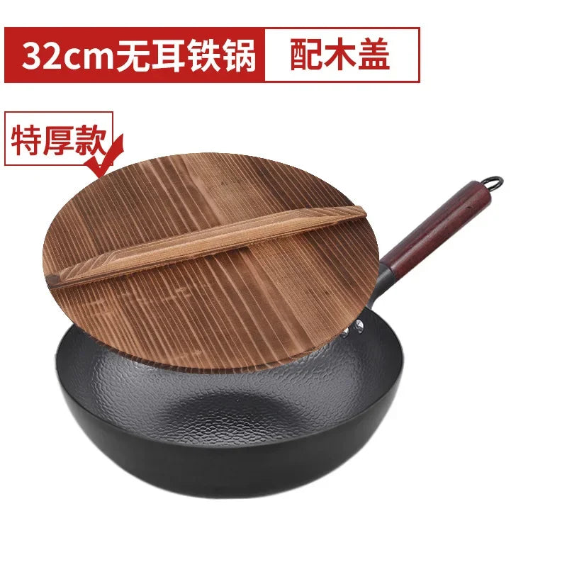 Zhangqiu Iron Wok Nonstick Flat Bottom Induction Cooking